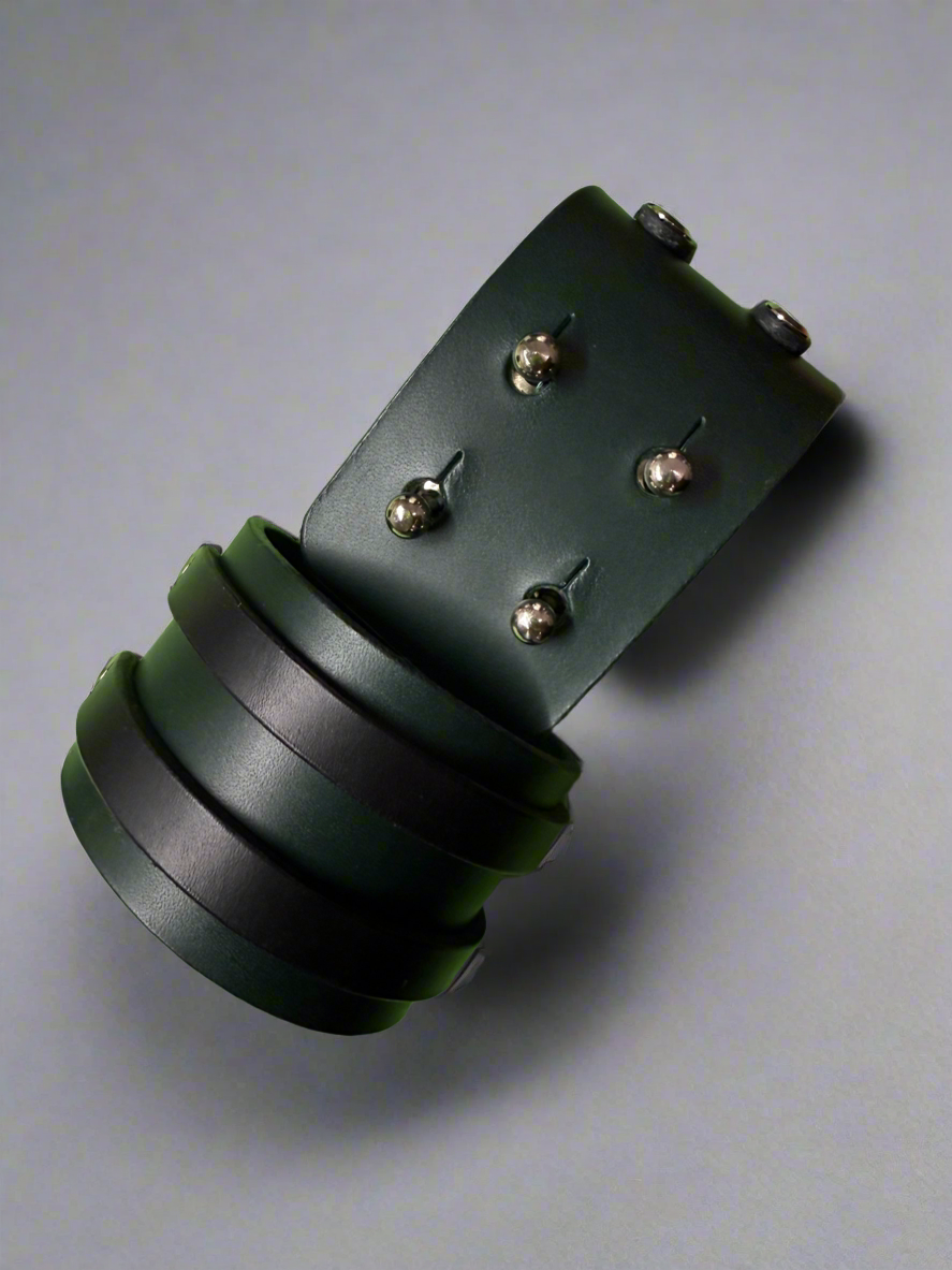 Morningstar | Leather Contrast Strap Cuff | Pair