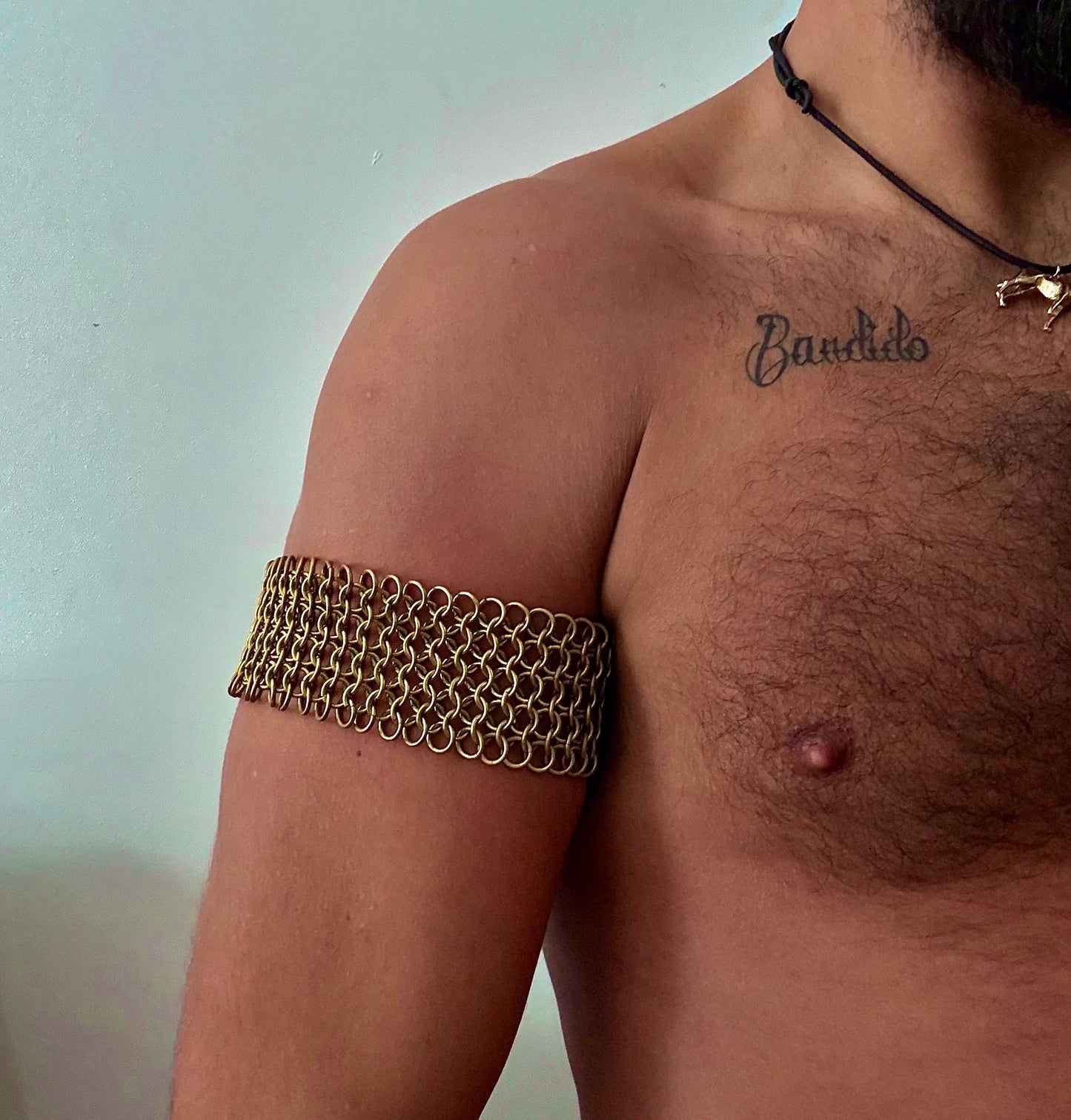 Morningstar | Leather Chainmail Bicep Strap | Pair