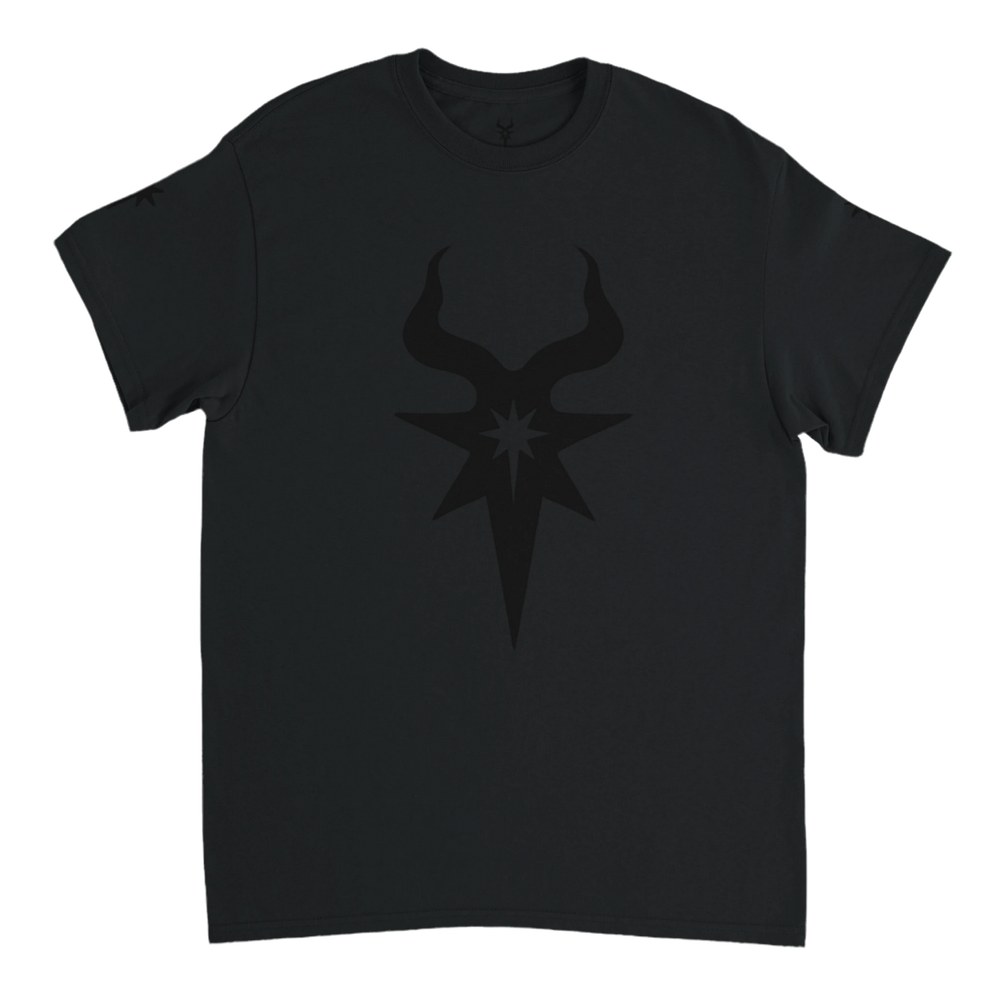 Morningstar | Heavyweight Unisex Crewneck T-shirt | Black front Logo