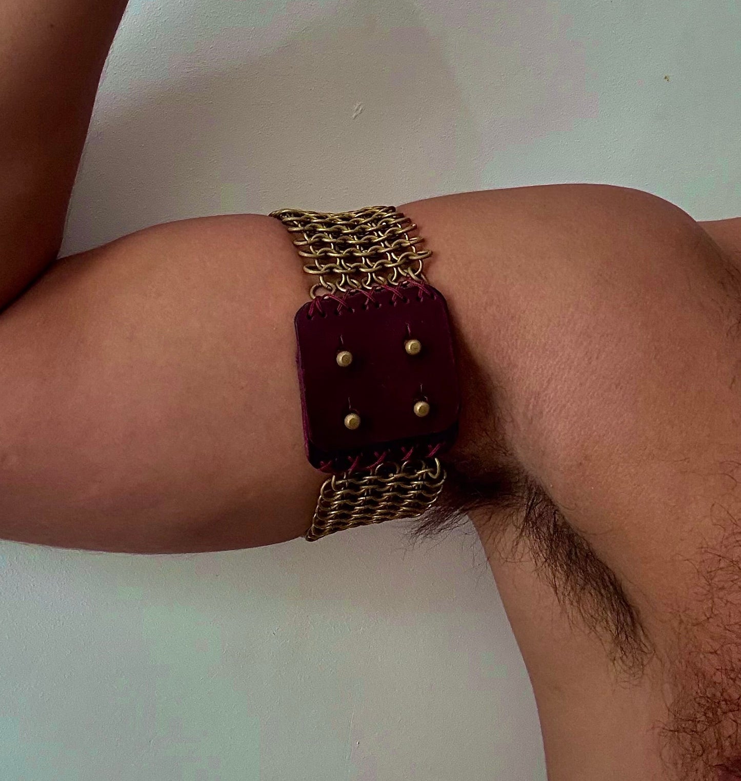 Morningstar | Leather Chainmail Bicep Strap | Pair