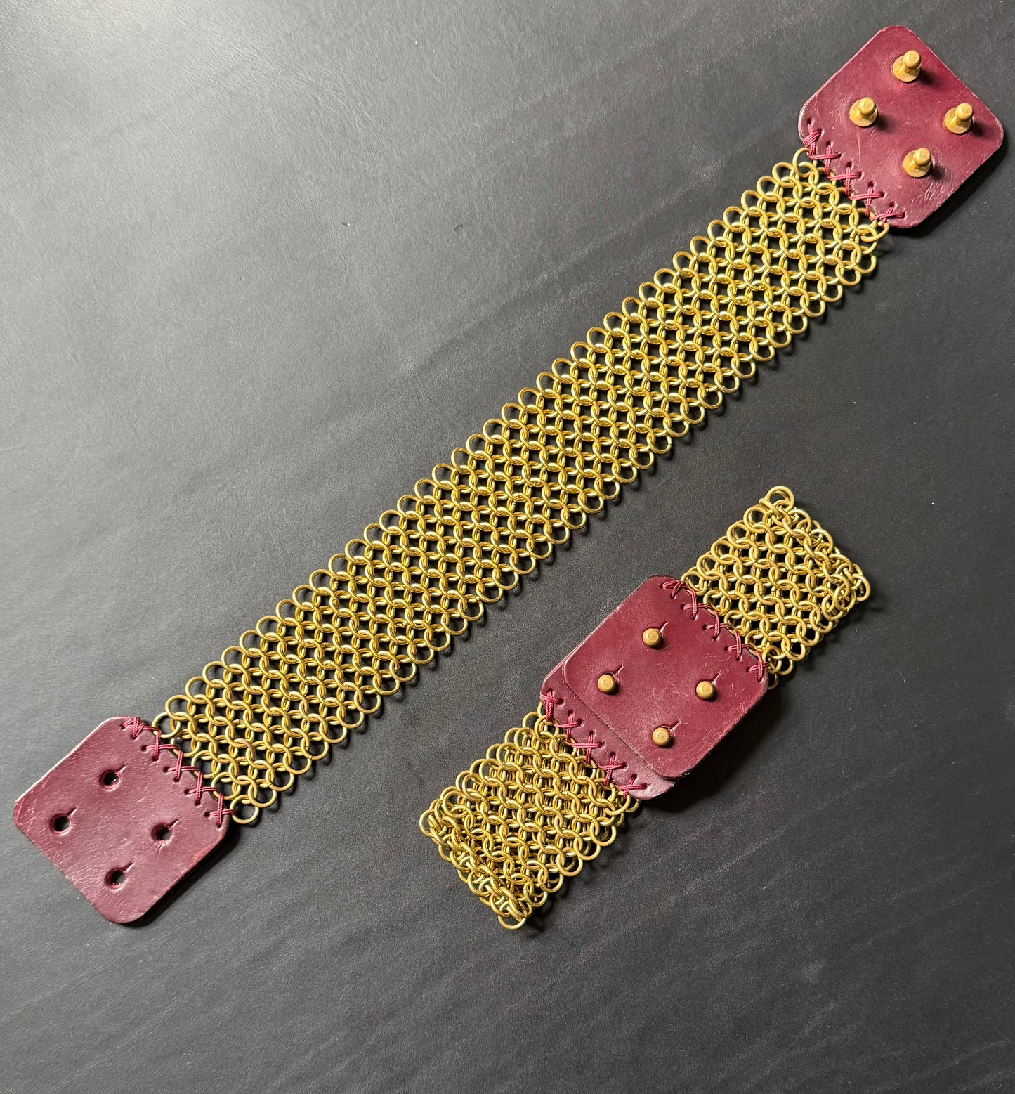 Morningstar | Leather Chainmail Bicep Strap | Pair