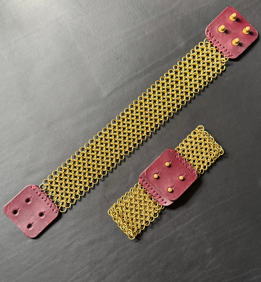 Morningstar | Leather Chainmail Bicep Strap | Pair