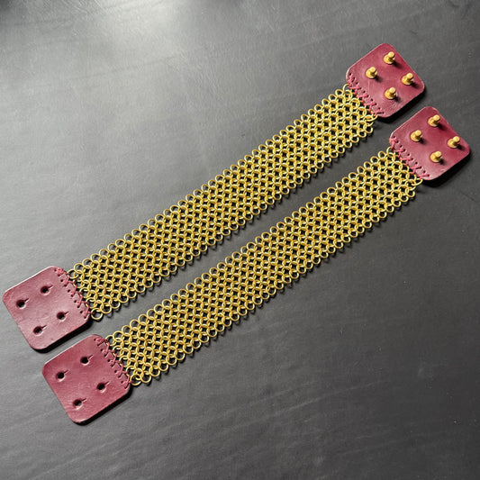 Morningstar | Leather Chainmail Bicep Strap | Pair