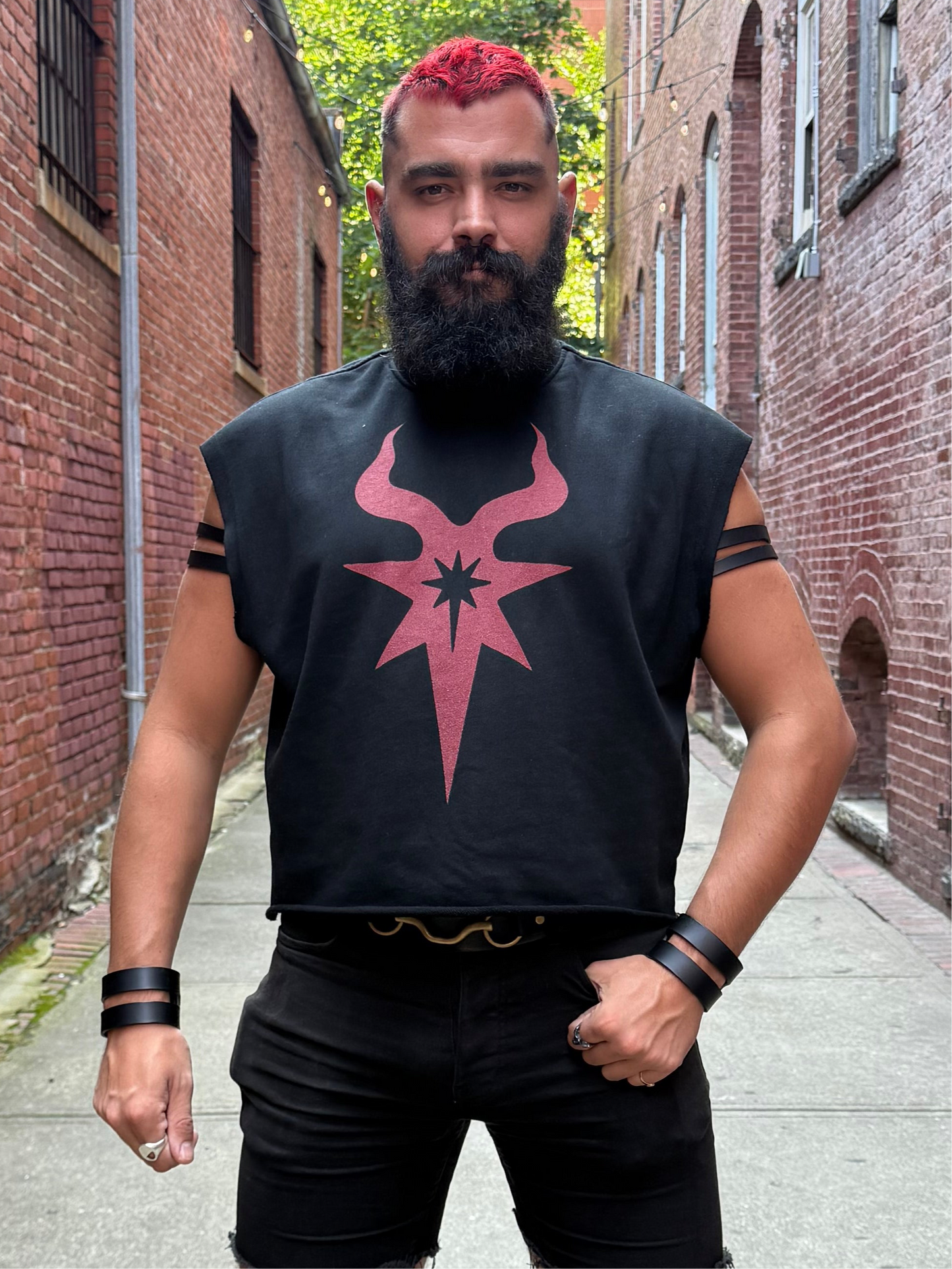 Morningstar | French Terry Boxy Tank Top | Red logo