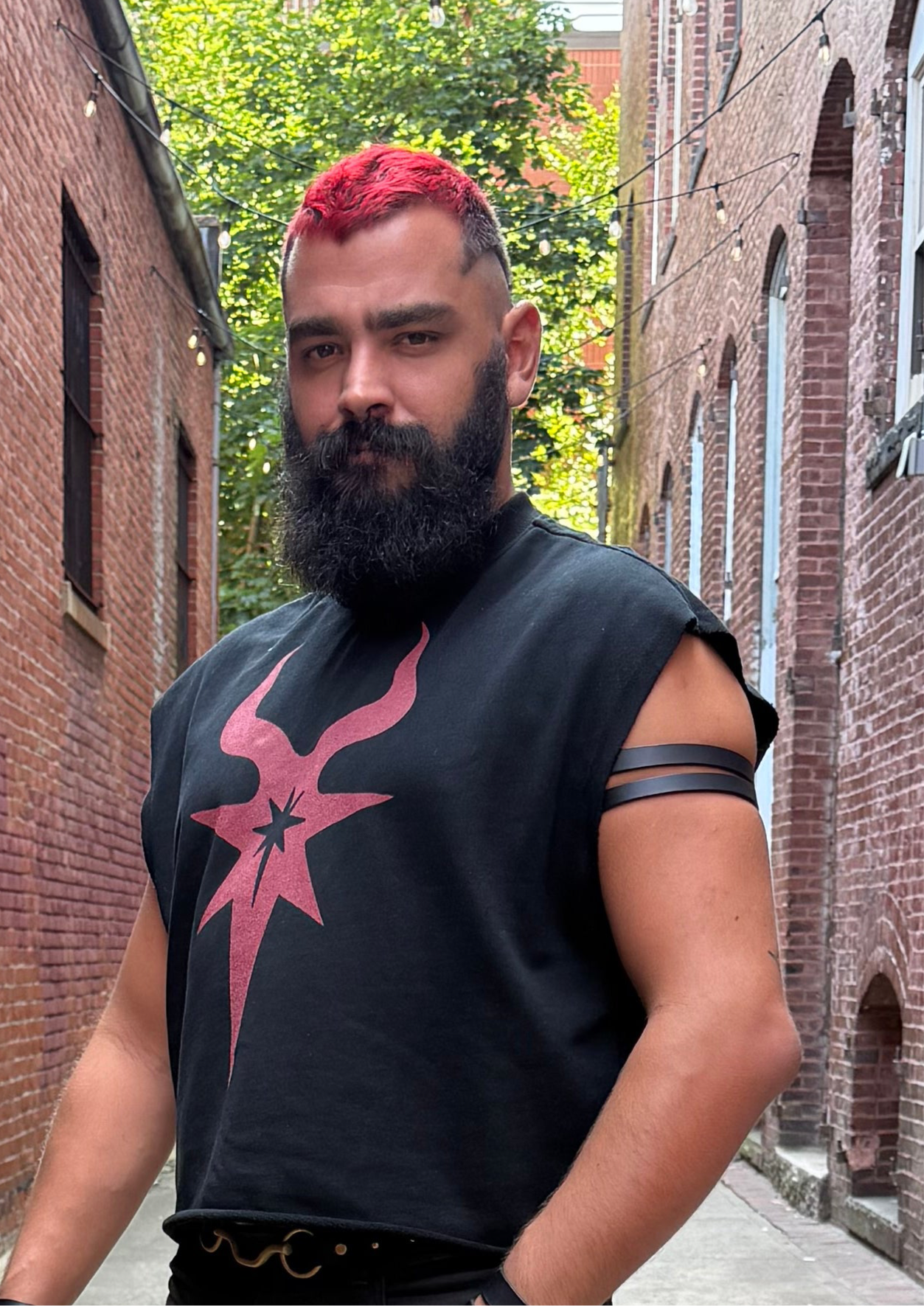 Morningstar | French Terry Boxy Tank Top | Red logo