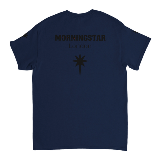 Morningstar | Heavyweight Unisex Crewneck T-shirt | Black Back Logo