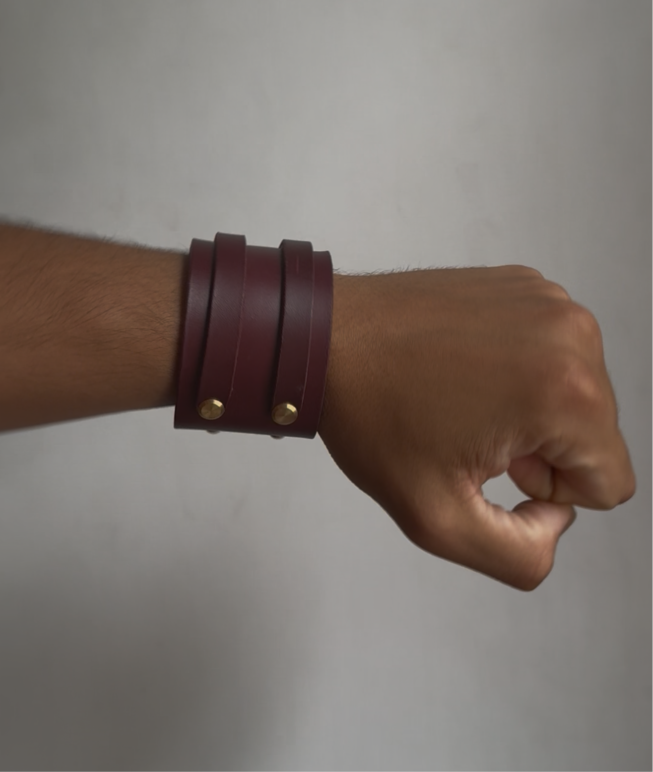 Morningstar | Leather Contrast Strap Cuff | Pair